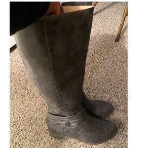 Journee Wide Calf Gray Boots Size 7